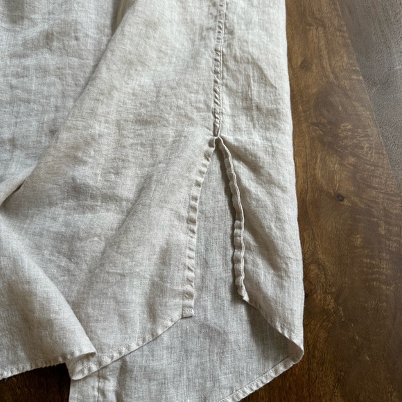 100% linen 3/4 sleeve button down shirt - Picture 8 of 11